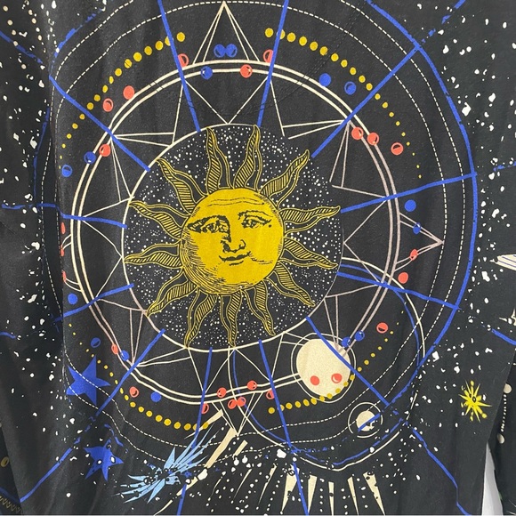 Johnny Was Graphic Astrology zodiac long sleeved blouse. Size M. Pre-owned. - Picture 5 of 9
